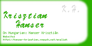 krisztian hanser business card